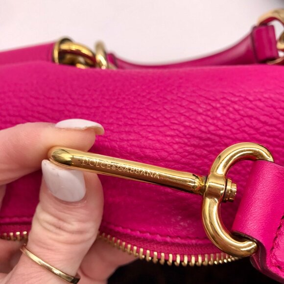 Dolce & Gabbana Pink Pebbled Leather Satchel Bag - Picture 14 of 16